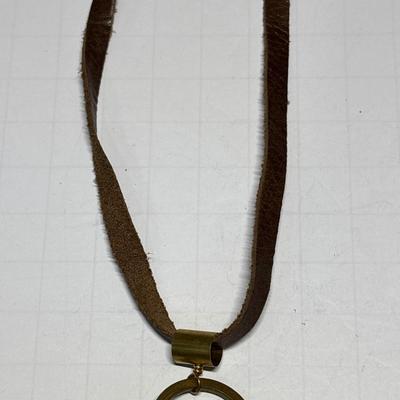 Brass & leather necklace