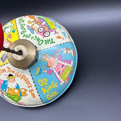 Vintage Tin Litho Spinning Top – Nursery Rhymes – Chein USA
