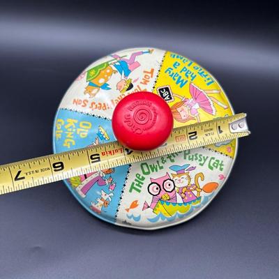 Vintage Tin Litho Spinning Top – Nursery Rhymes – Chein USA