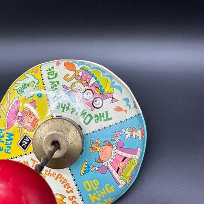 Vintage Tin Litho Spinning Top – Nursery Rhymes – Chein USA