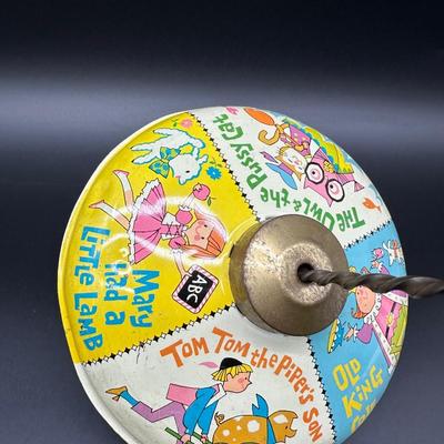Vintage Tin Litho Spinning Top – Nursery Rhymes – Chein USA