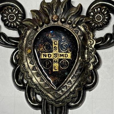 Large heavy metal cross necklace