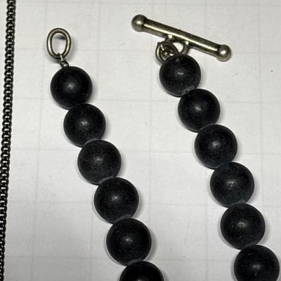 French Kande bead necklace & brass necklace - need repairs