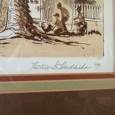 Signed Limited Edition Print “Watermelon Stand” – Helen Schrader – Framed