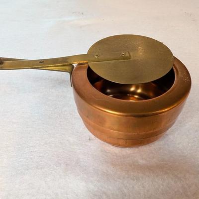Sale Photo Thumbnail #57: Vintage Copper and brass chafing dish 
3.5" in diameter