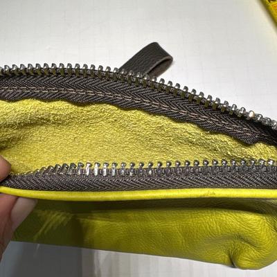 Green leather wristlet/bag