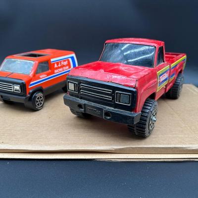 Vintage Tonka Pickup Truck & Tonka A.J. Foyt Racing Team Van
