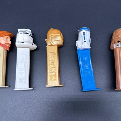 Lot of 5 Star Wars PEZ Dispensers – Obi-Wan, Clone Trooper, C-3PO, R2-D2, Chewbacca