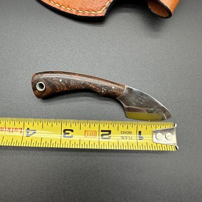 Handcrafted Custom Fixed Blade Knife by Hutchinson – Small Skinner Style w/ Leather Sheath