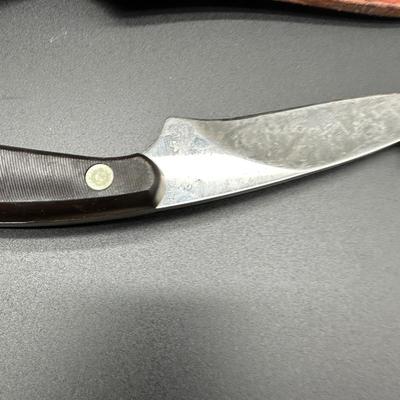 Schrade Old Timer Fixed Blade Knife w/ Gut Hook & Leather Sheath – USA Made