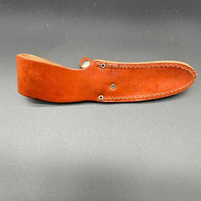 Schrade Old Timer Fixed Blade Knife w/ Gut Hook & Leather Sheath – USA Made