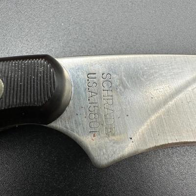 Schrade Old Timer Fixed Blade Knife w/ Gut Hook & Leather Sheath – USA Made