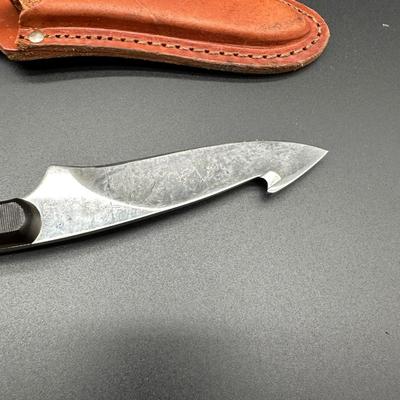 Schrade Old Timer Fixed Blade Knife w/ Gut Hook & Leather Sheath – USA Made