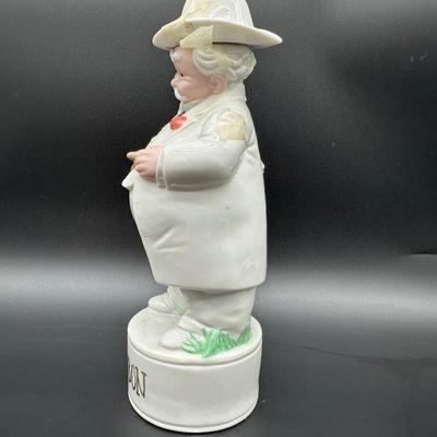 Vintage Ceramic Figural Bourbon Decanter – Gentleman in White Suit