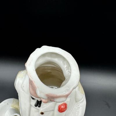 Vintage Ceramic Figural Bourbon Decanter – Gentleman in White Suit