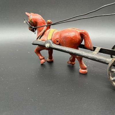 Cast Iron Ice Wagon Toy – Horse Drawn Ice Delivery Cart