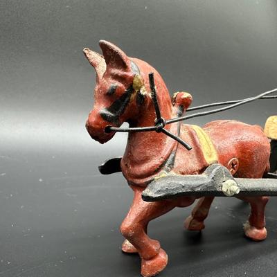 Cast Iron Ice Wagon Toy – Horse Drawn Ice Delivery Cart