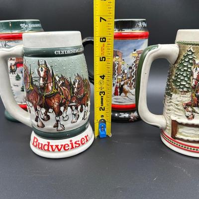 5) Budweiser Clydesdales Holiday Beer Steins – Anheuser-Busch