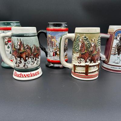 5) Budweiser Clydesdales Holiday Beer Steins – Anheuser-Busch