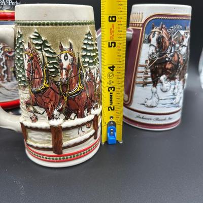 5) Budweiser Clydesdales Holiday Beer Steins – Anheuser-Busch