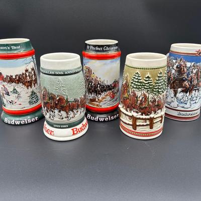 5) Budweiser Clydesdales Holiday Beer Steins – Anheuser-Busch