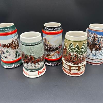 5) Budweiser Clydesdales Holiday Beer Steins – Anheuser-Busch