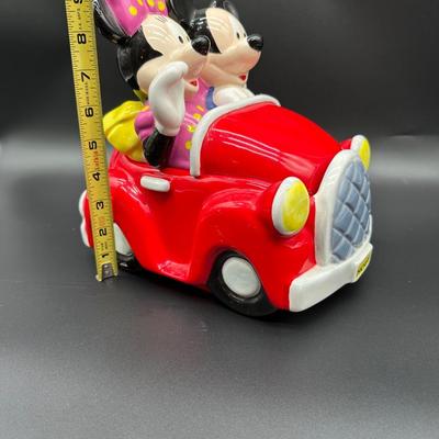 Disney Mickey & Minnie Mouse Cookie Jar – Red Convertible Car – Ceramic