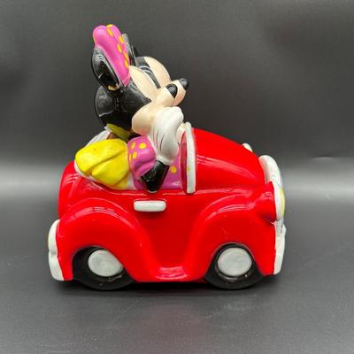 Disney Mickey & Minnie Mouse Cookie Jar – Red Convertible Car – Ceramic