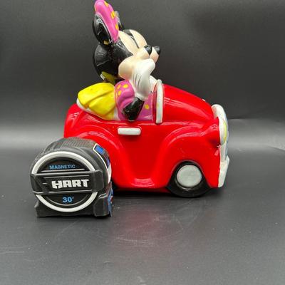 Disney Mickey & Minnie Mouse Cookie Jar – Red Convertible Car – Ceramic