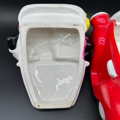 Disney Mickey & Minnie Mouse Cookie Jar – Red Convertible Car – Ceramic