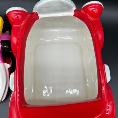 Disney Mickey & Minnie Mouse Cookie Jar – Red Convertible Car – Ceramic