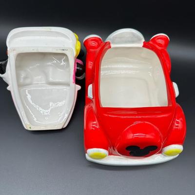 Disney Mickey & Minnie Mouse Cookie Jar – Red Convertible Car – Ceramic