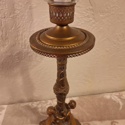 Vintage lamp- Hollywood Regency style lamp vintage metal cherub lamp base