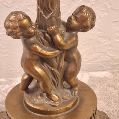 Vintage lamp- Hollywood Regency style lamp vintage metal cherub lamp base