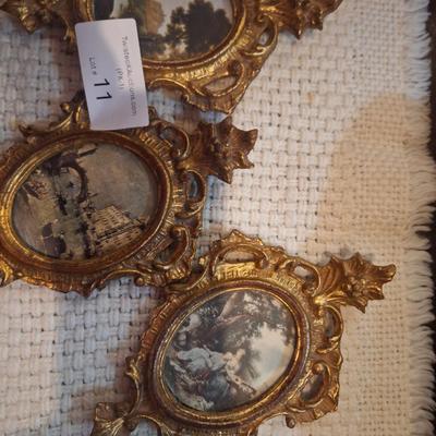 3 small oval frames - Italian Florentine design