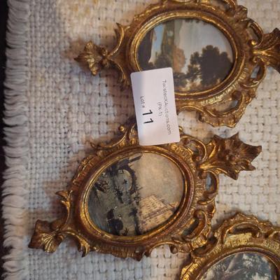 3 small oval frames - Italian Florentine design