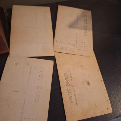 lane cedar chest like the ones given as high school graduation gift and 6 vintage post cards.  The ones with people are blank on back the...