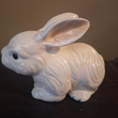 vintage white ceramic rabbit