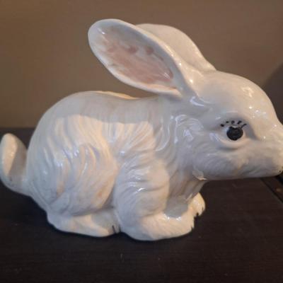 vintage white ceramic rabbit