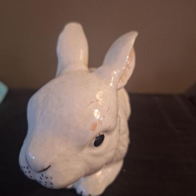 vintage white ceramic rabbit