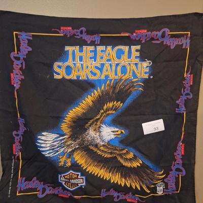 Vintage Harley Davidson bandana- the Eagle Soars Alone
