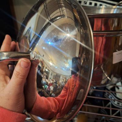 stainless steel multi cooker pot set- large stock pot, pasta insert, steamer basket and lid