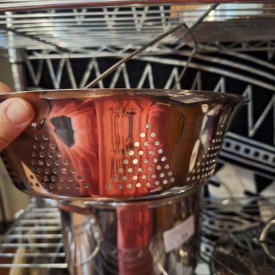 stainless steel multi cooker pot set- large stock pot, pasta insert, steamer basket and lid