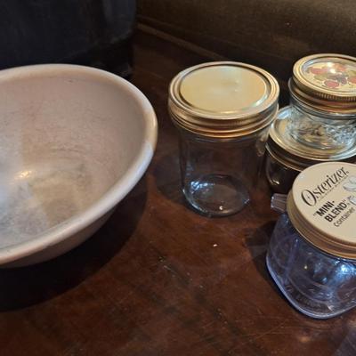 misc jars and bowl