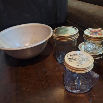 misc jars and bowl