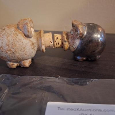 vintage pottery pig salt and pepper shakers