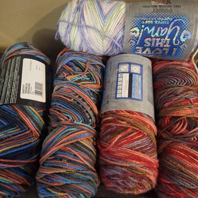 several skeins of "I Love This Yarn