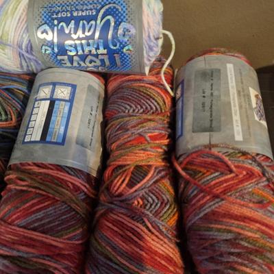 several skeins of "I Love This Yarn