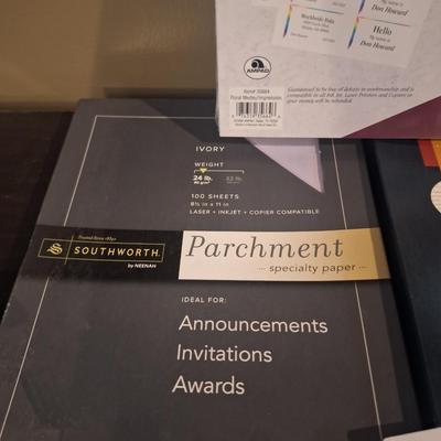 parchment paper, resume paper and business cards