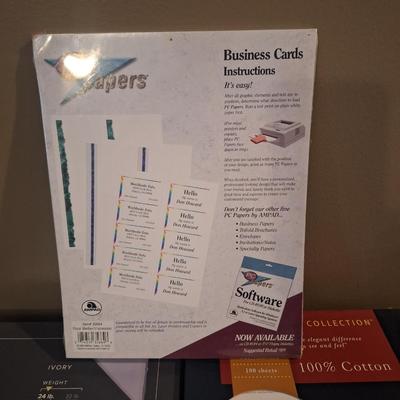 parchment paper, resume paper and business cards